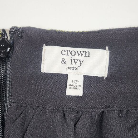 Crown & Ivy Elephant Skirt Black Gold 6 Petite - Picture 3 of 11